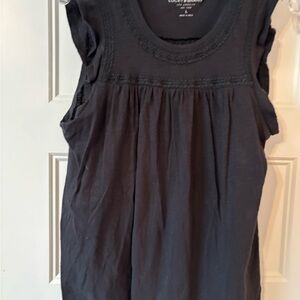 Lucky Brand Black Sleeveless Tank Top